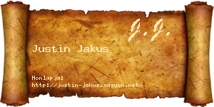 Justin Jakus névjegykártya